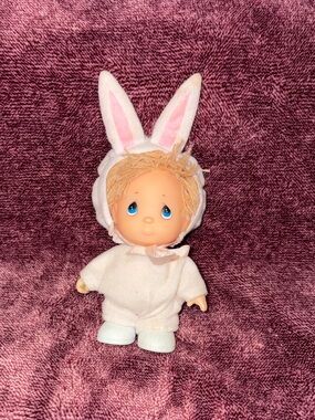 Vintage Precious Moments Pink Bunny Outfit Doll